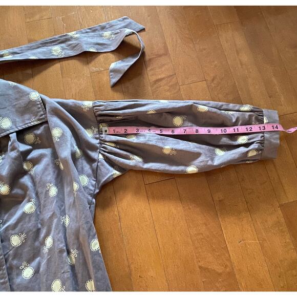 ELEVENSES Kimono Women's Medium Anthropologie Jacket Lila Dotted Trench Jacket - Picture 9 of 10